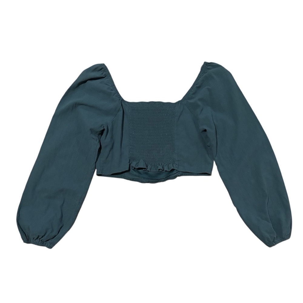 Green Cotton Cropped Top - Picture 3 of 7